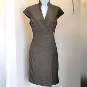 Calvin Klein Green Wrap Sheath Dress Sz: 2